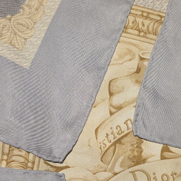 Dior Artistic Print Scarf in Black and Gold - Picture 14 of 15